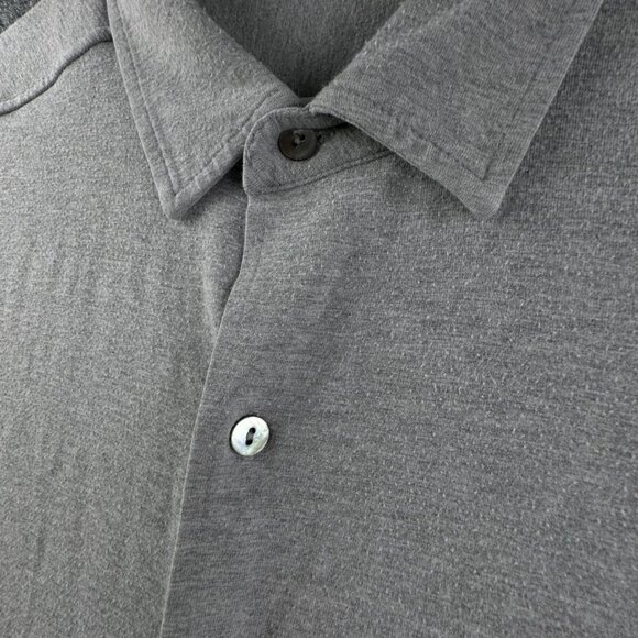 Polo Ralph Lauren RAYON COTTON STRETCH Short Sleeve Button Up Shirt Gray XL - Picture 9 of 11